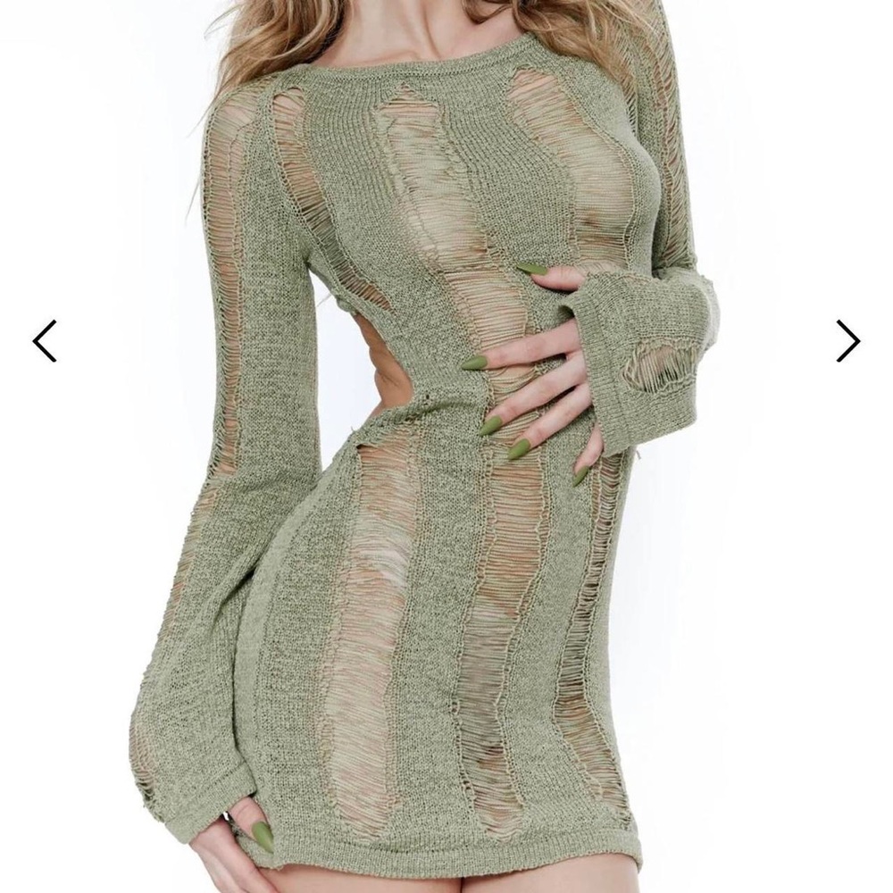 SOLD- Jaded London KHAKI UMBRA DRESS